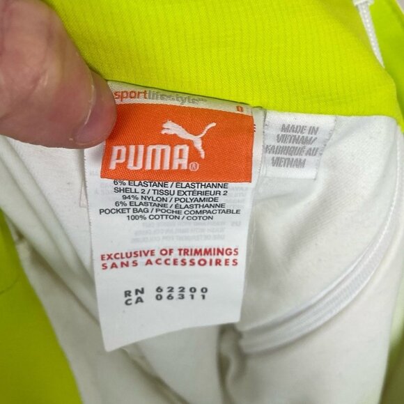 Puma Pleated Tech Golf Skirt White Neon Yellow Skort Trim Pocket Size 0 Tennis - Picture 12 of 14